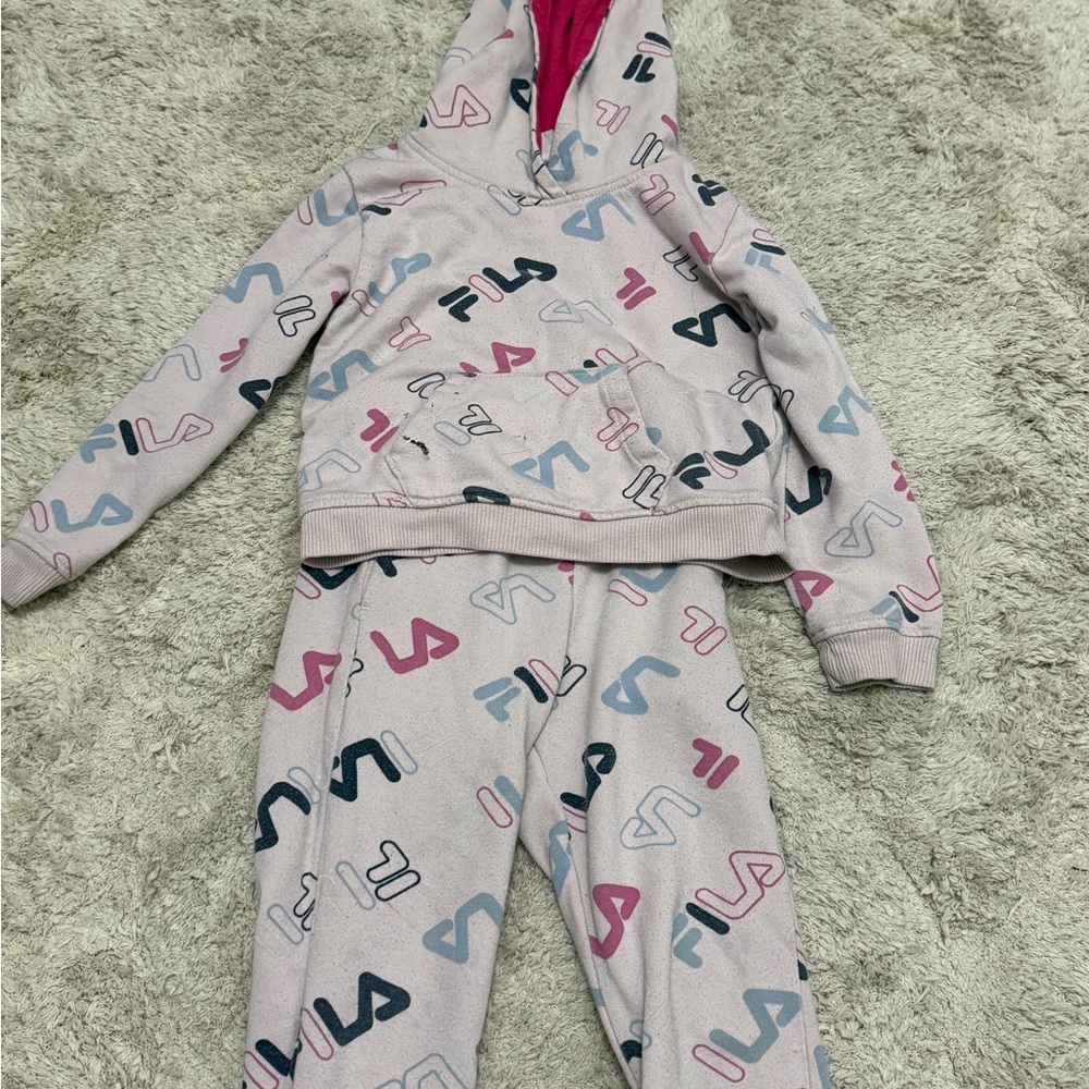 Fila Multicolor Logo Hoodie and Sweatpants Set